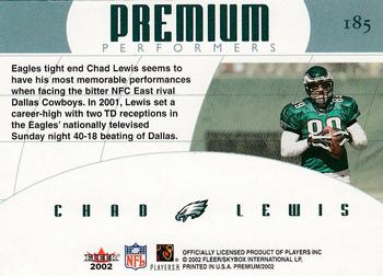 2002 Fleer Premium #185 Chad Lewis Back