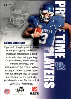 2008 Press Pass - Primetime Players #PP-7 Andre Woodson Back