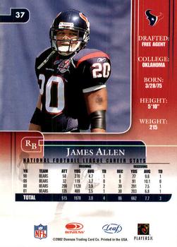 2002 Leaf Rookies & Stars #37 James Allen Back