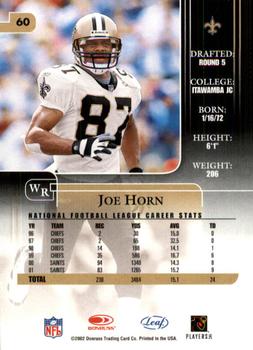 2002 Leaf Rookies & Stars #60 Joe Horn Back