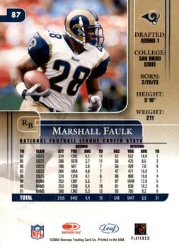 2002 Leaf Rookies & Stars #87 Marshall Faulk Back