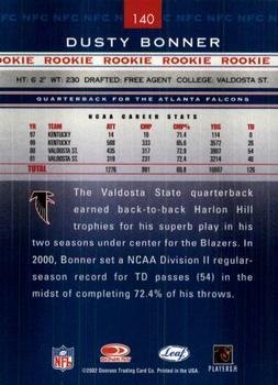 2002 Leaf Rookies & Stars #140 Dusty Bonner Back