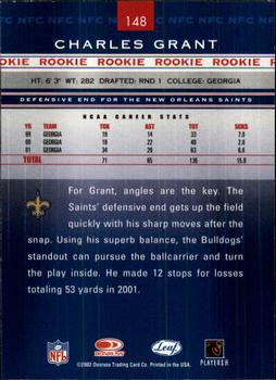 2002 Leaf Rookies & Stars #148 Charles Grant Back