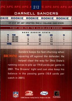 2002 Leaf Rookies & Stars #212 Darnell Sanders Back