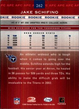 2002 Leaf Rookies & Stars #262 Jake Schifino Back