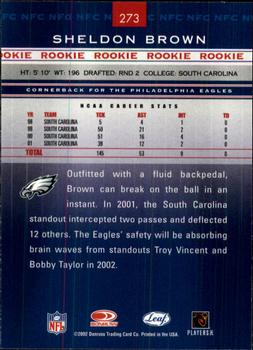 2002 Leaf Rookies & Stars #273 Sheldon Brown Back