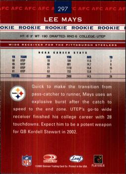 2002 Leaf Rookies & Stars #297 Lee Mays Back