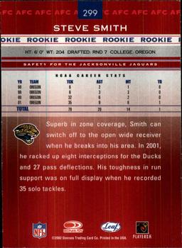 2002 Leaf Rookies & Stars #299 Steve Smith Back