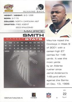 2002 Pacific #22 Maurice Smith Back
