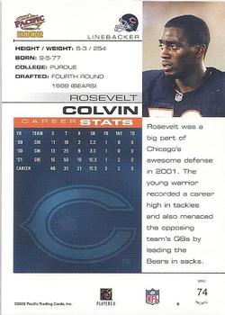 2002 Pacific #74 Rosevelt Colvin Back