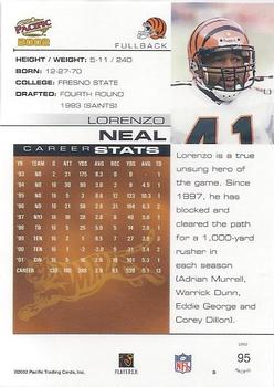 2002 Pacific #95 Lorenzo Neal Back