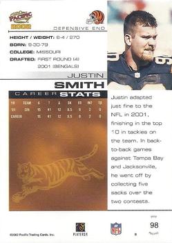 2002 Pacific #98 Justin Smith Back