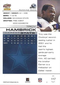 2002 Pacific #117 Troy Hambrick Back