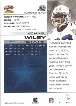 2002 Pacific #124 Michael Wiley Back
