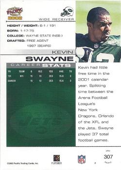 2002 Pacific #307 Kevin Swayne Back