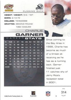 2002 Pacific #314 Charlie Garner Back
