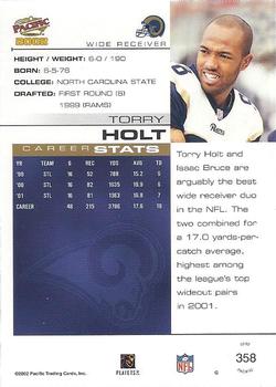 2002 Pacific #358 Torry Holt Back