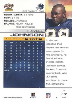 2002 Pacific #372 Raylee Johnson Back