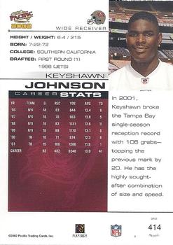 2002 Pacific #414 Keyshawn Johnson Back