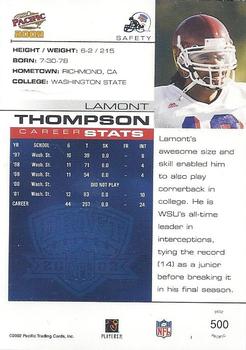 2002 Pacific #500 Lamont Thompson Back