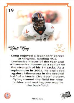 2008 Press Pass Legends Bowl Edition #19 Chris Long Back