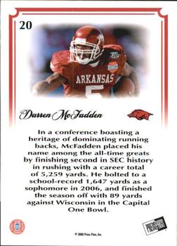 2008 Press Pass Legends Bowl Edition #20 Darren McFadden Back
