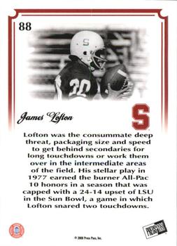 2008 Press Pass Legends Bowl Edition - 10 Yard Line Holofoil #88 James Lofton Back