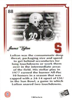 2008 Press Pass Legends Bowl Edition - 15 Yard Line Blue #88 James Lofton Back