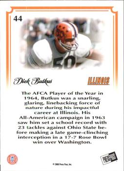 2008 Press Pass Legends Bowl Edition - 20 Yard Line Red #44 Dick Butkus Back
