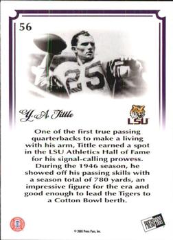 2008 Press Pass Legends Bowl Edition - 20 Yard Line Red #56 Y.A. Tittle Back