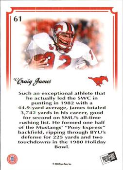 2008 Press Pass Legends Bowl Edition - 20 Yard Line Red #61 Craig James Back