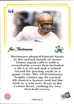 2008 Press Pass Legends Bowl Edition - 20 Yard Line Red #64 Joe Theismann Back