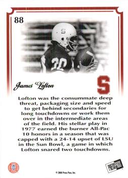 2008 Press Pass Legends Bowl Edition - 20 Yard Line Red #88 James Lofton Back
