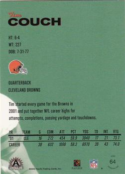 2002 Pacific Adrenaline #64 Tim Couch Back