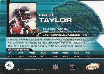 2002 Pacific Atomic #46 Fred Taylor Back