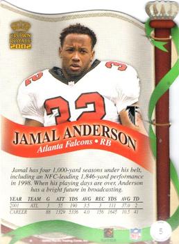 2002 Pacific Crown Royale #5 Jamal Anderson Back