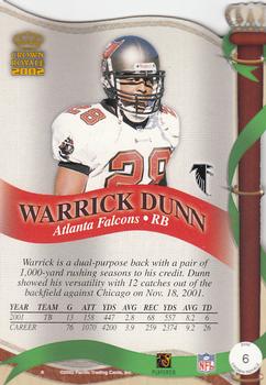 2002 Pacific Crown Royale #6 Warrick Dunn Back