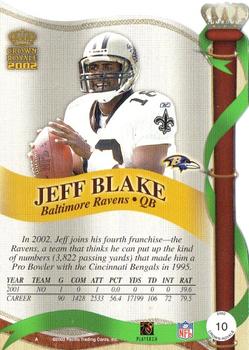 2002 Pacific Crown Royale #10 Jeff Blake Back