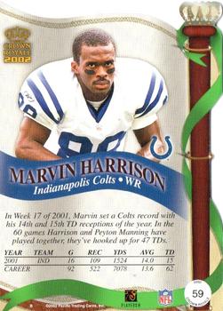 2002 Pacific Crown Royale #59 Marvin Harrison Back