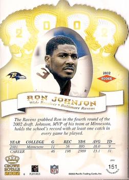 2002 Pacific Crown Royale #151 Ron Johnson Back