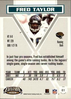 2002 Pacific Exclusive #81 Fred Taylor Back