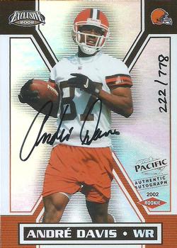 2002 Pacific Exclusive #185 Andre Davis Front