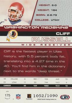 2002 Pacific Heads Up #175 Cliff Russell Back