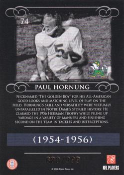 2008 Press Pass Legends - Bronze #74 Paul Hornung Back