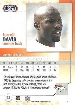 2002 Pacific Heads Update #52 Terrell Davis Back
