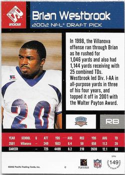 2002 Pacific Private Stock Reserve #149 Brian Westbrook Back