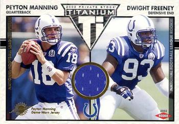 2002 Pacific Private Stock Titanium #132 Peyton Manning / Dwight Freeney Front