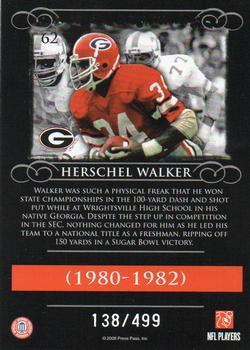 2008 Press Pass Legends - Silver Holofoil #62 Herschel Walker Back