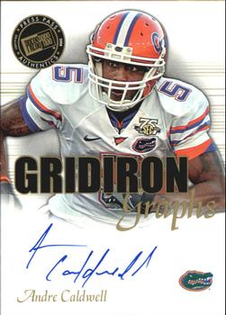 2008 Press Pass SE - Gridiron Graphs Gold #GG-AC Andre Caldwell Front