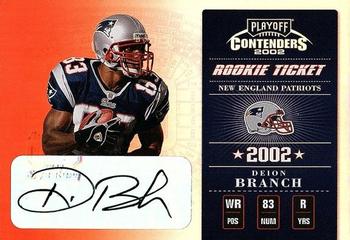 2002 Playoff Contenders #124 Deion Branch Front